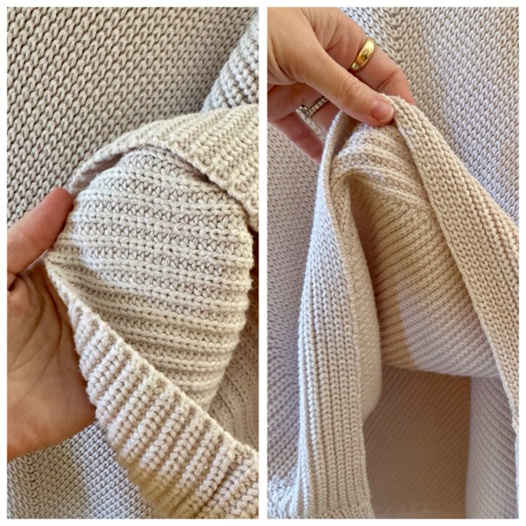 Margaret O’Leary Chunky Knit Cowl Neck Poncho Sweater, Short Sleeves sz. S - Picture 9 of 17